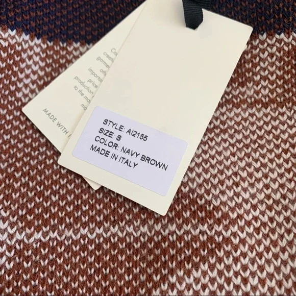 COCOGIO Tribal Cardigan Sweater Small Long Open Front Fringe Italy NWT *New*. - Picture 6 of 8